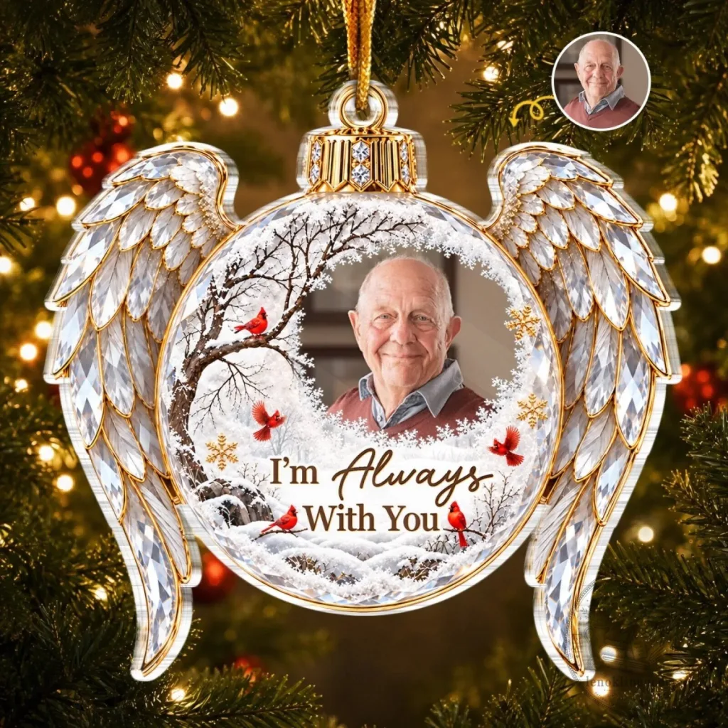Personalized Memorial Angel Wings Christmas Ornament - I'm Always With You Personalized Memorial Angel Wings Christmas Ornament - I'm Always With You