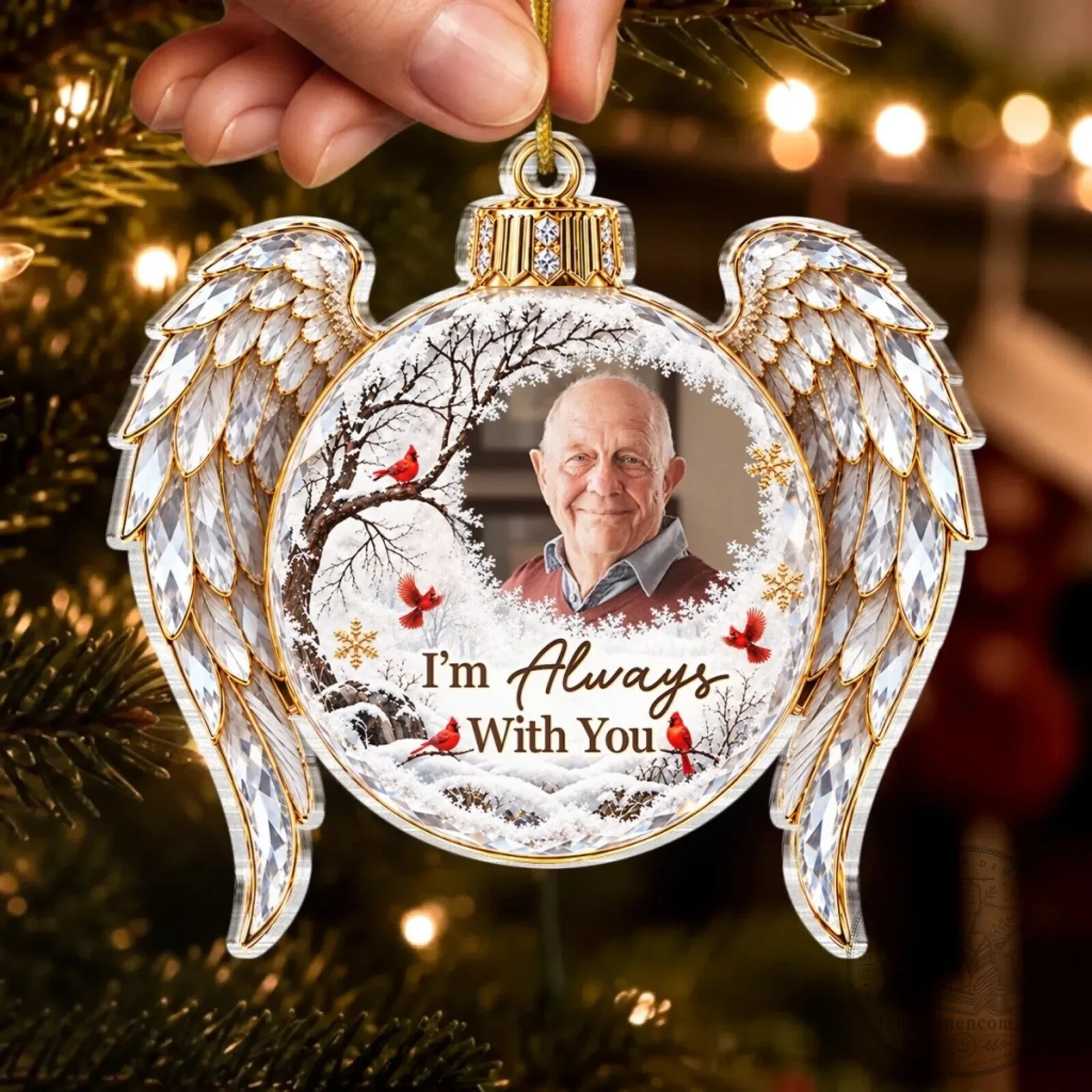 Personalized Memorial Angel Wings Christmas Ornament - I'm Always With You 9 personalized memorial angel wings christmas ornament i m always with you gallery 2