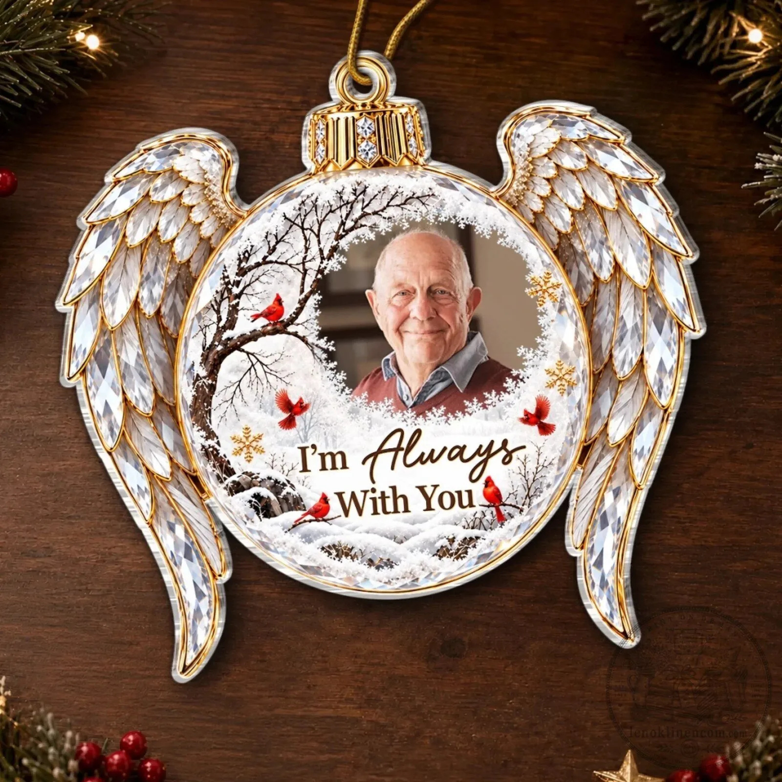 Personalized Memorial Angel Wings Christmas Ornament - I'm Always With You 10 personalized memorial angel wings christmas ornament i m always with you gallery 3