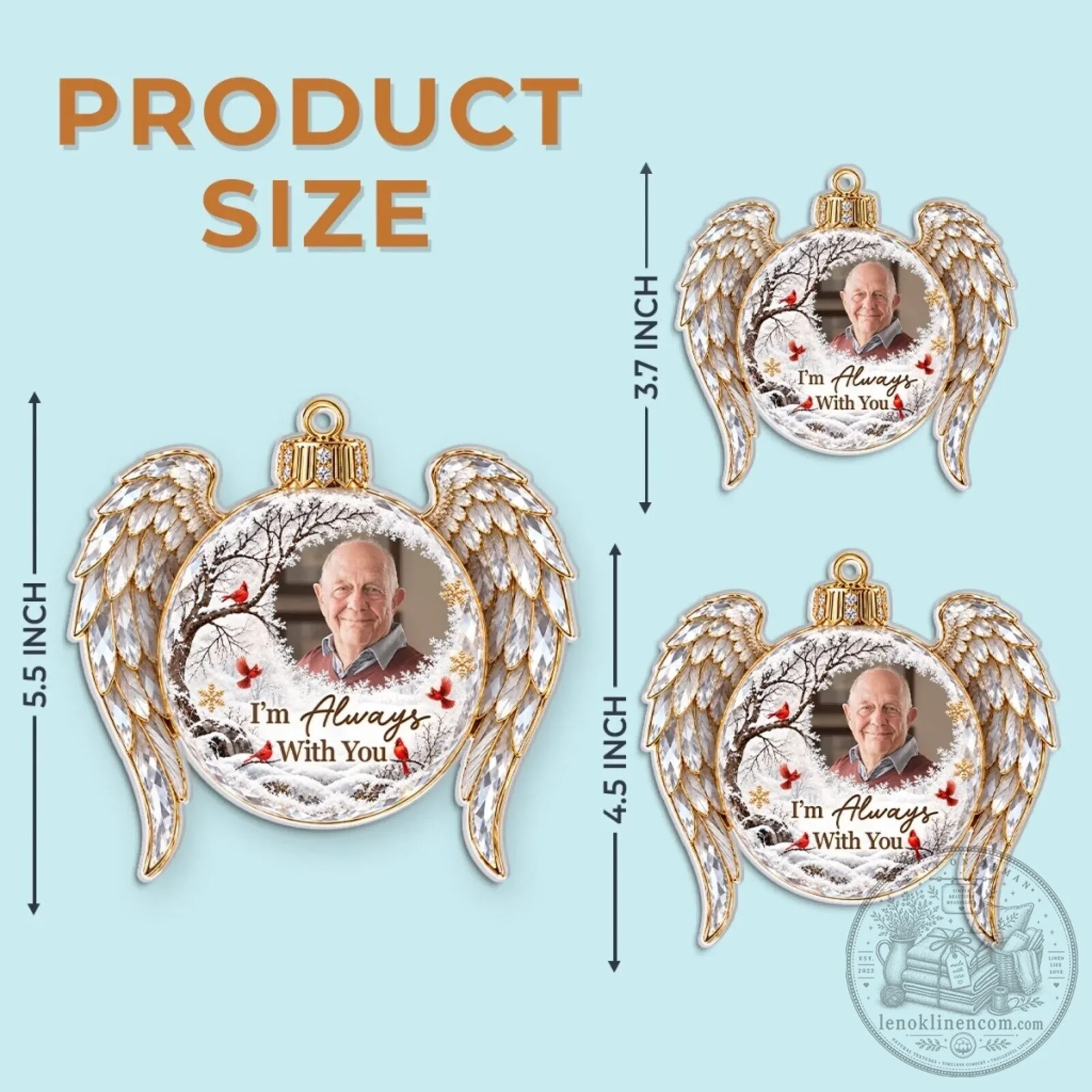 Personalized Memorial Angel Wings Christmas Ornament - I'm Always With You 11 personalized memorial angel wings christmas ornament i m always with you gallery 4