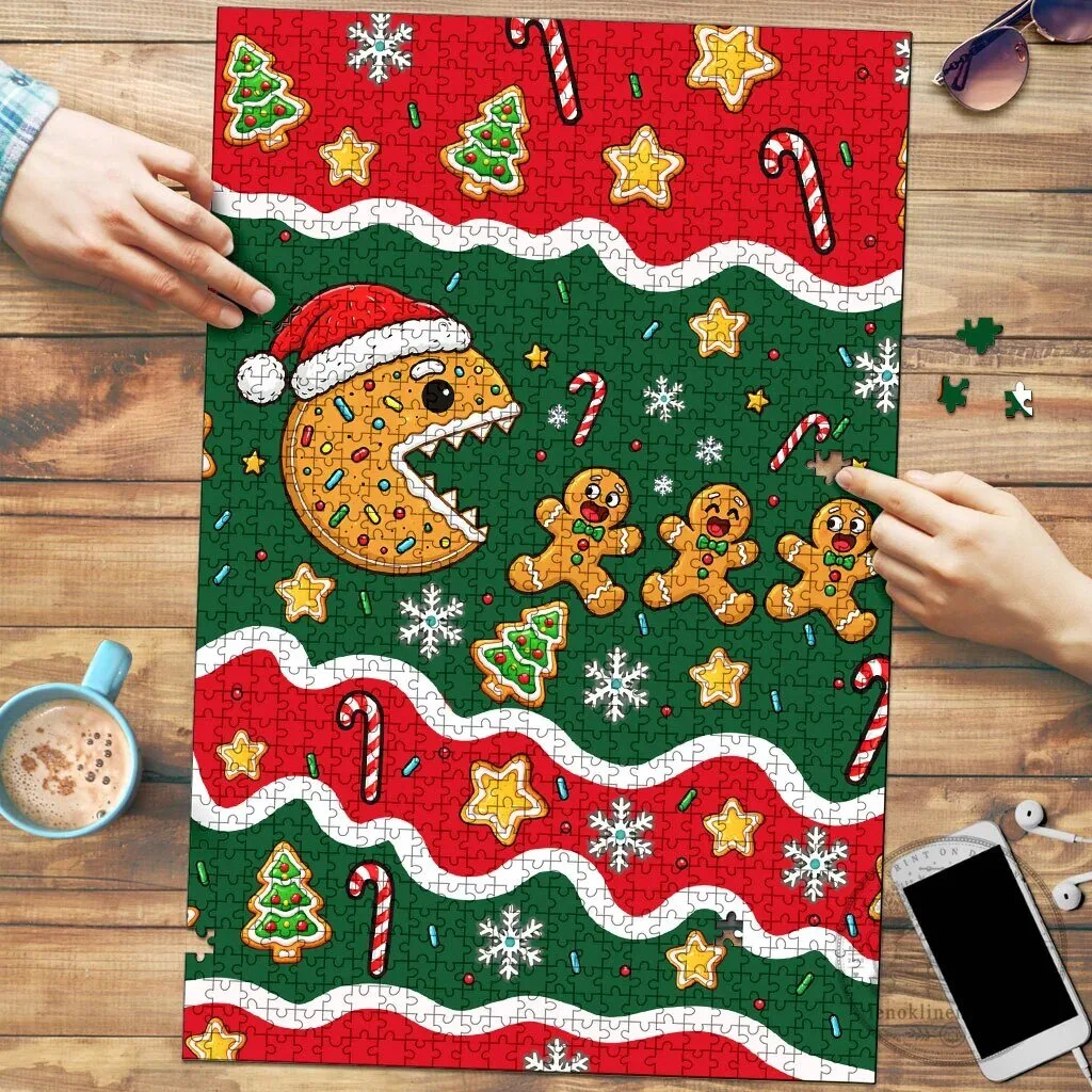Christmas Gingerbread Cookies Candy Cane Holiday Fun Arcade Game Jigsaw Puzzle