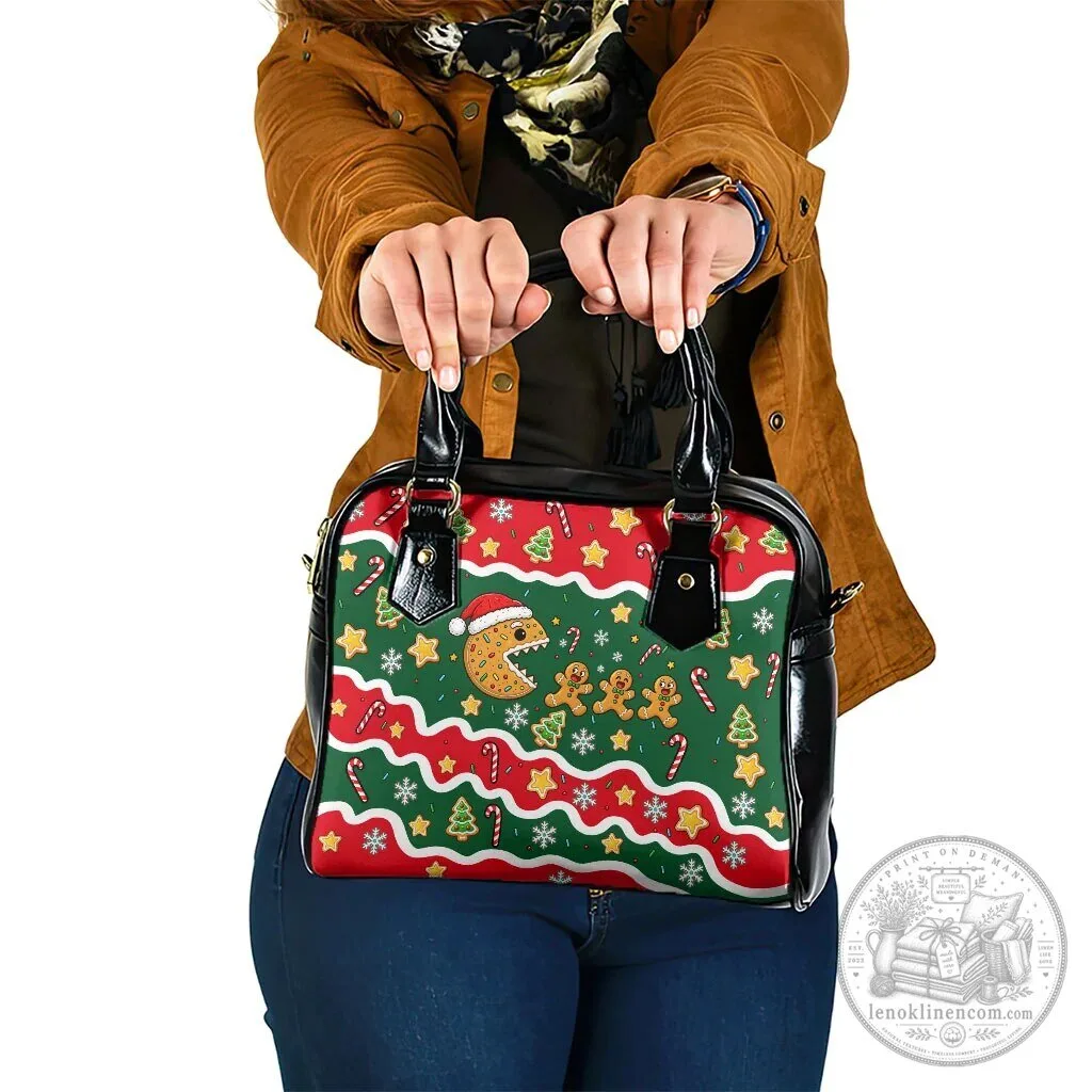 Christmas Gingerbread Man Cookie Candy Cane Shoulder Handbag