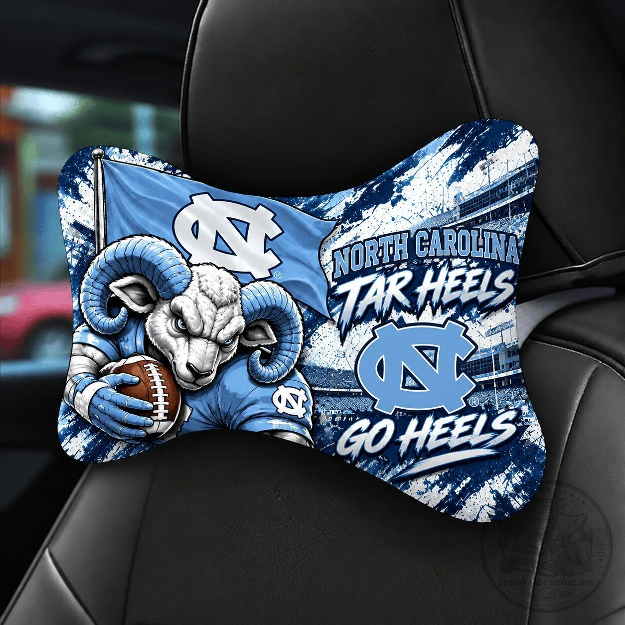 North Carolina Tar Heels Rameses Mascot Car Seat Headrest Neck Pillow