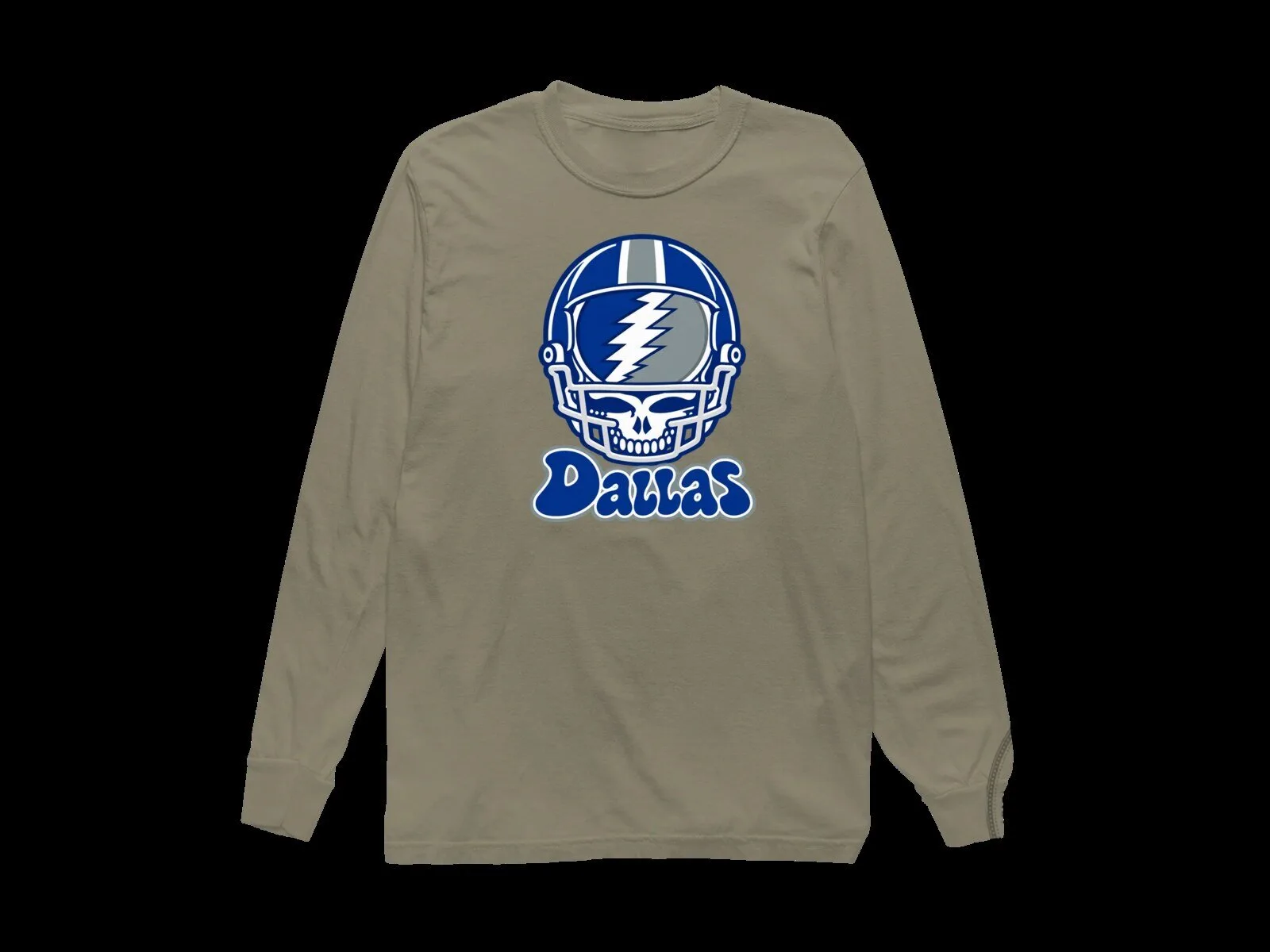 Dallas Football Helmet Stealie Grateful Dead Long-Sleeve T-Shirt