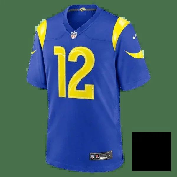 Puka Nacua Los Angeles Rams Royal Blue Football Game Jersey 20 Puka Nacua Los Angeles Rams Royal Blue Football Game Jersey