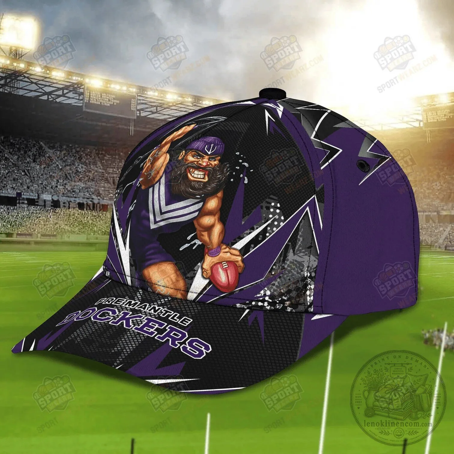 Fremantle Dockers AFL Football Team Mascot All Over Print Cap Hat 5 Fremantle Dockers AFL Football Team Mascot All Over Print Cap Hat