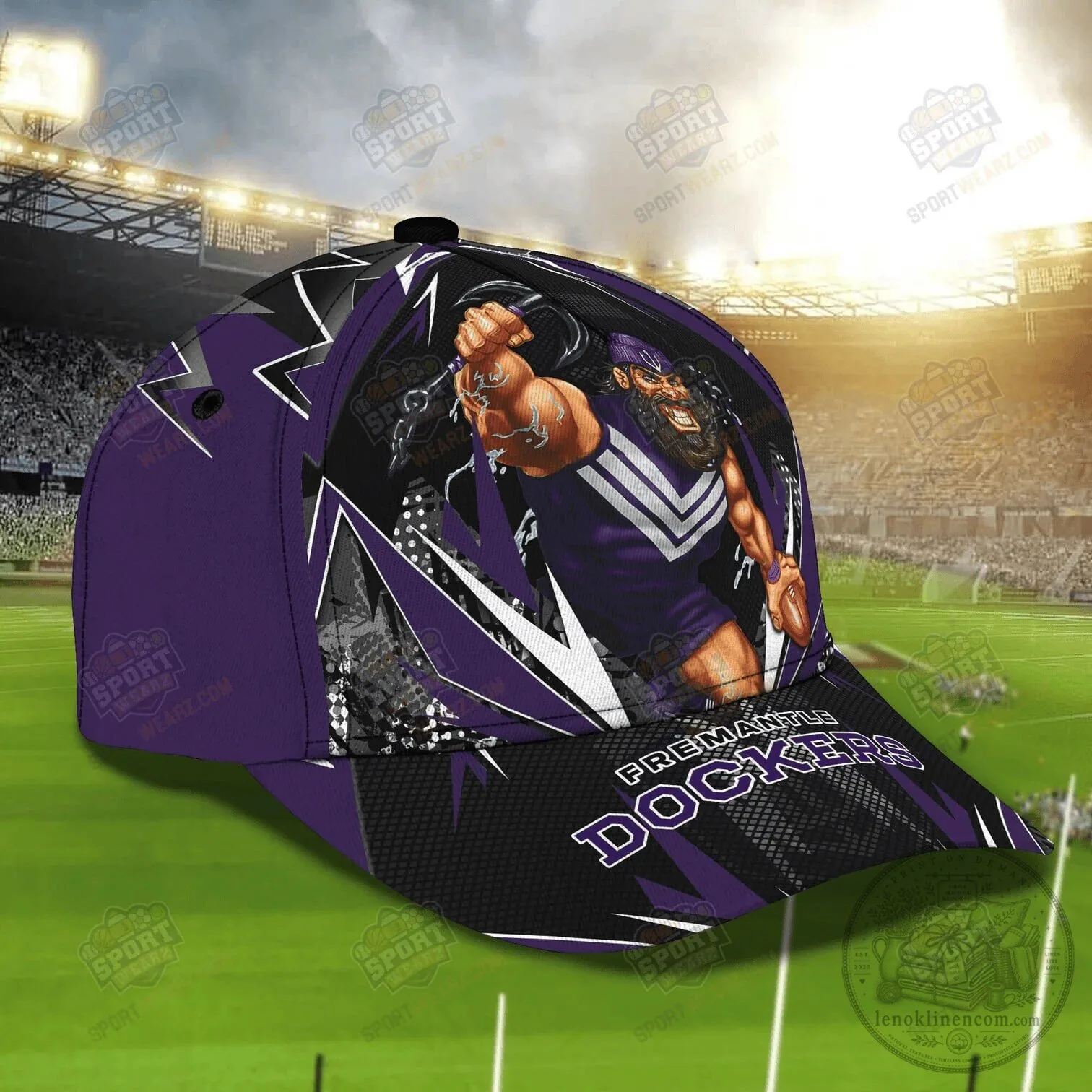 Fremantle Dockers AFL Football Team Mascot All Over Print Cap Hat 6 Fremantle Dockers AFL Football Team Mascot All Over Print Cap Hat
