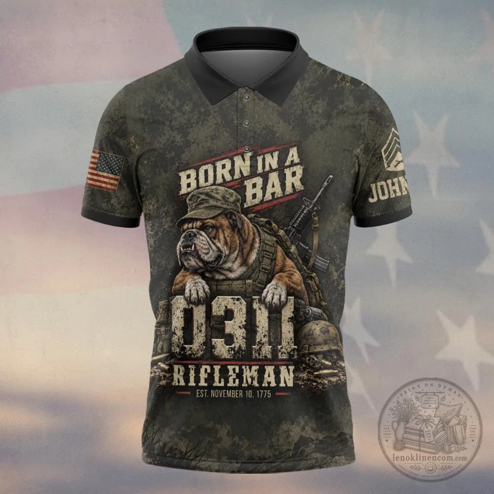 United States Marine Corps Bulldog Rifleman Veteran Personalized Camouflage Polo Shirt 4 United States Marine Corps Bulldog Rifleman Veteran Personalized Camouflage Polo Shirt
