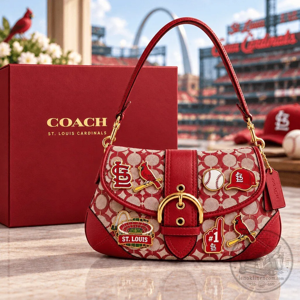 St Louis Cardinals Baseball Team Logo Pattern Shoulder Bag