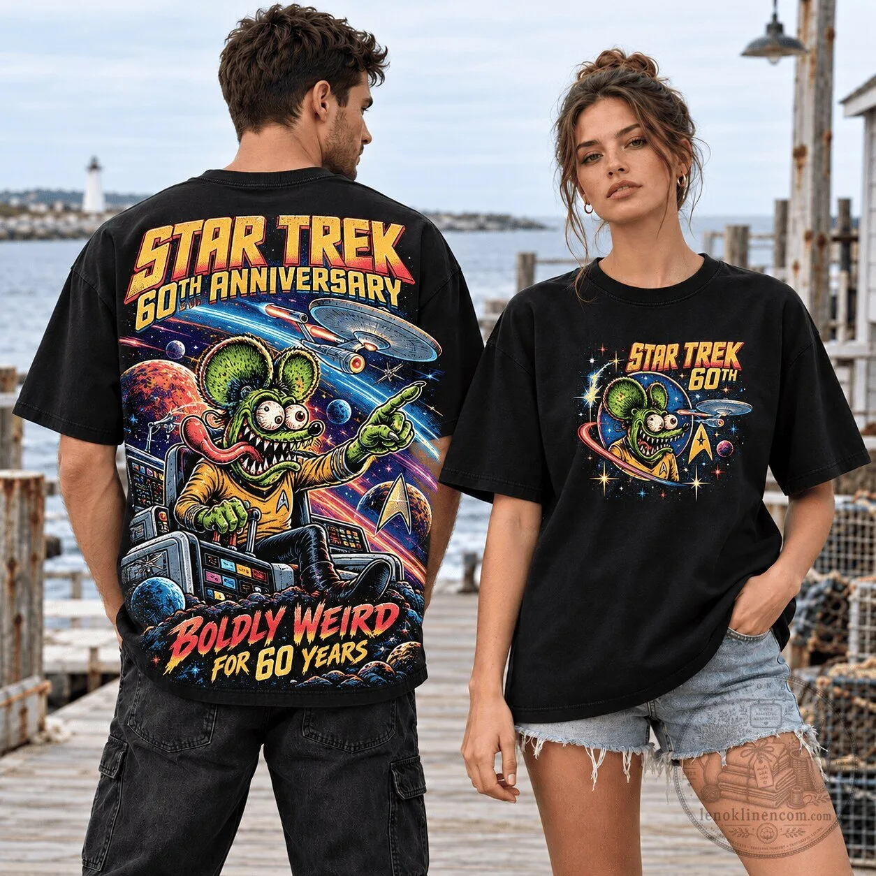 Star Trek 60th Anniversary Rat Fink Boldly Weird For 60 Years T-Shirt