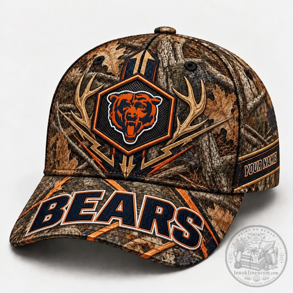 Chicago Bears NFL Football Team Hunting Camouflage Custom Name Cap Hat Chicago Bears NFL Football Team Hunting Camouflage Custom Name Cap Hat
