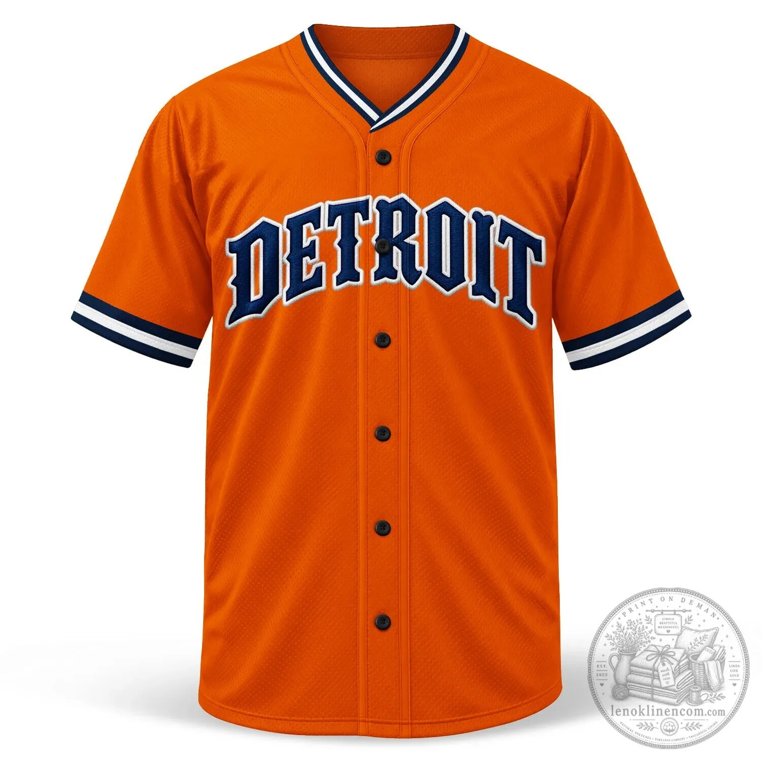 Detroit City Orange Baseball Jersey