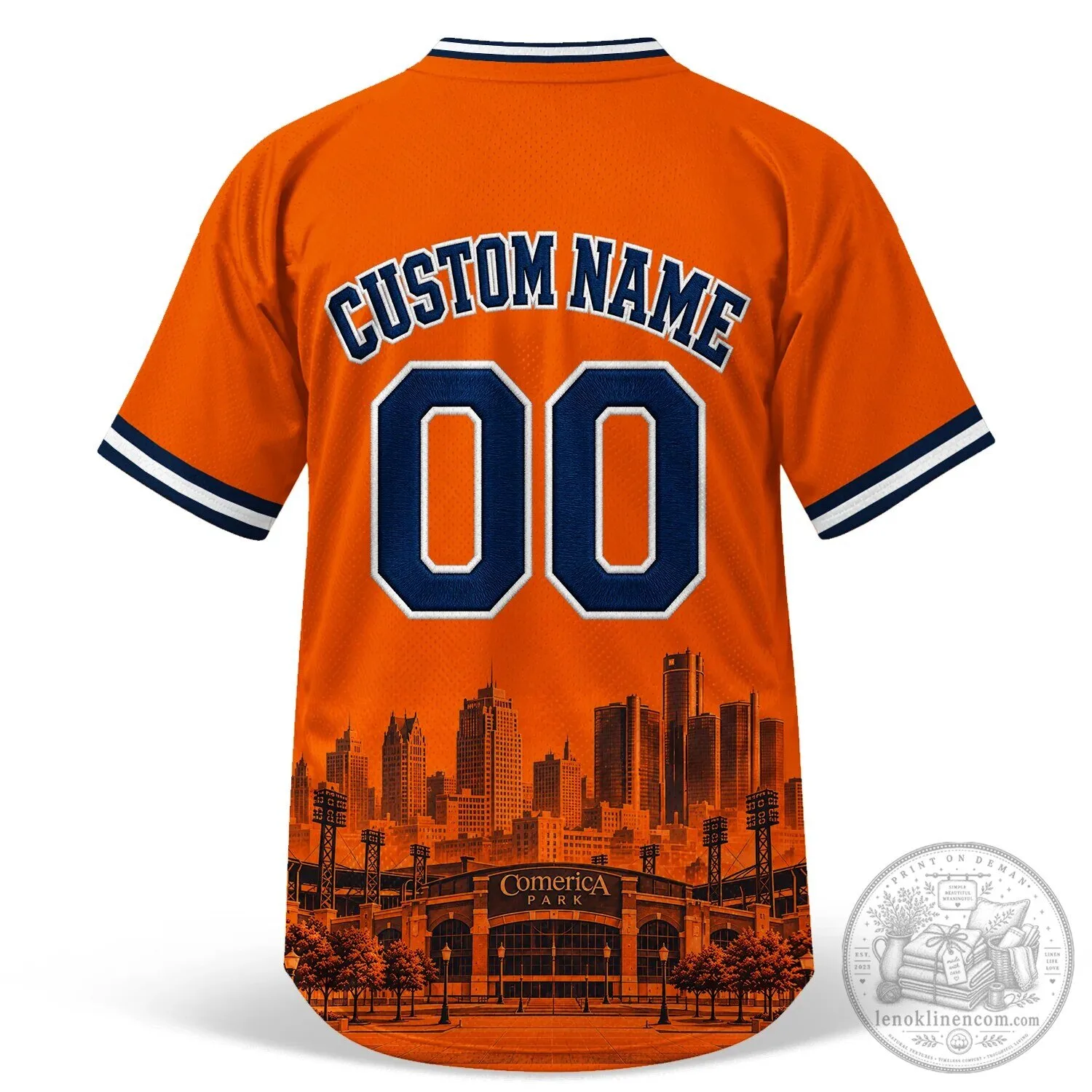 Detroit City Orange Baseball Jersey 17 Detroit City Orange Baseball Jersey