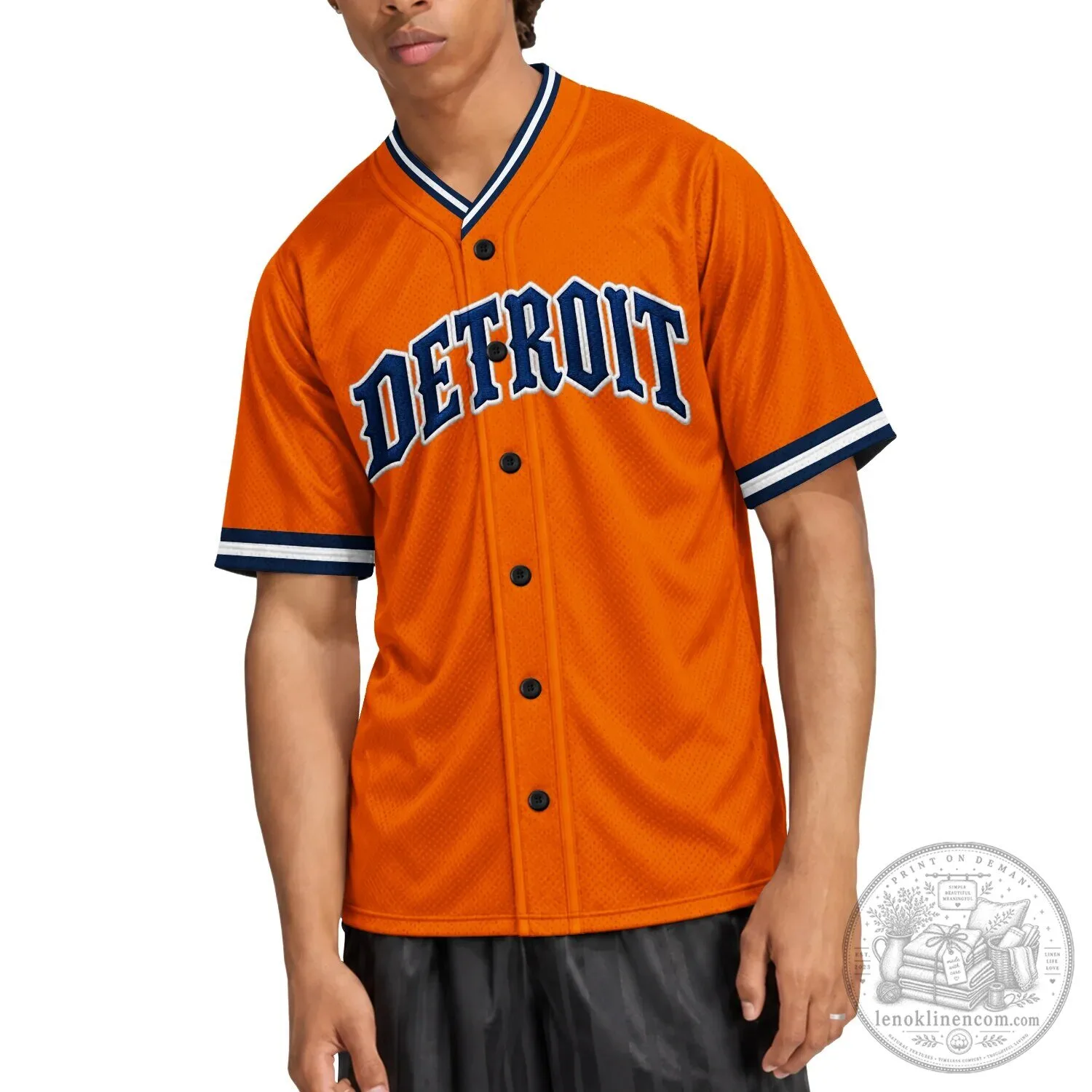 Detroit City Orange Baseball Jersey 19 Detroit City Orange Baseball Jersey