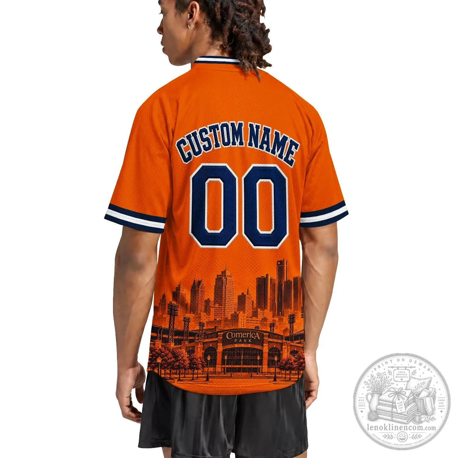 Detroit City Orange Baseball Jersey 20 Detroit City Orange Baseball Jersey