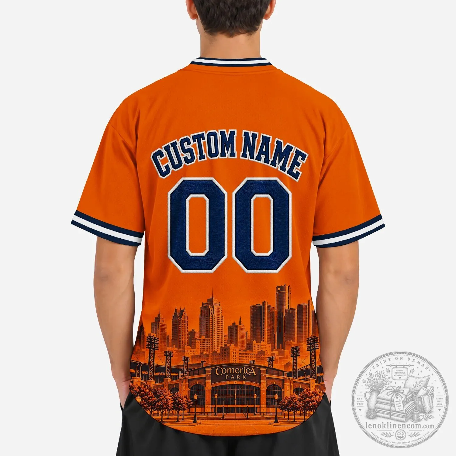 Detroit City Orange Baseball Jersey 21 Detroit City Orange Baseball Jersey