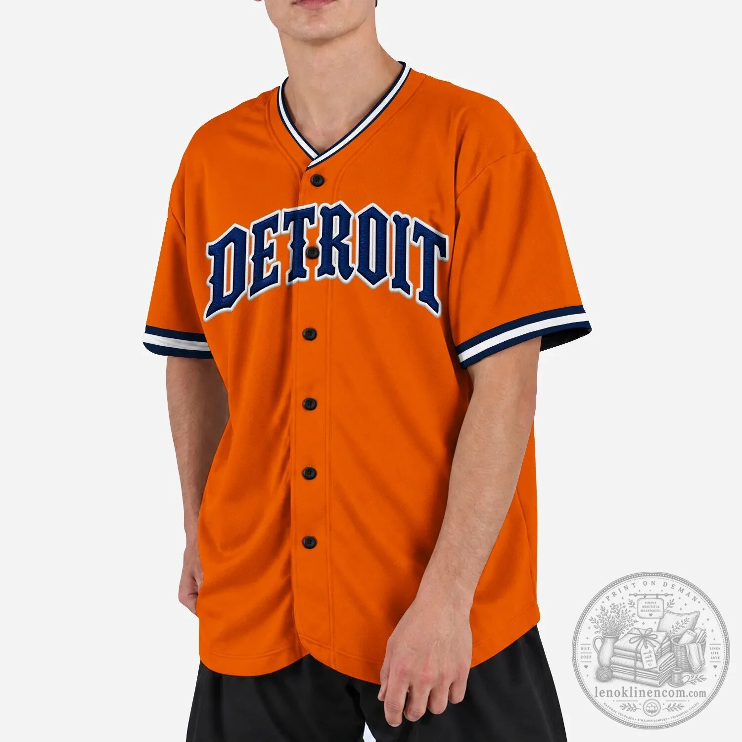 Detroit City Orange Baseball Jersey 22 Detroit City Orange Baseball Jersey