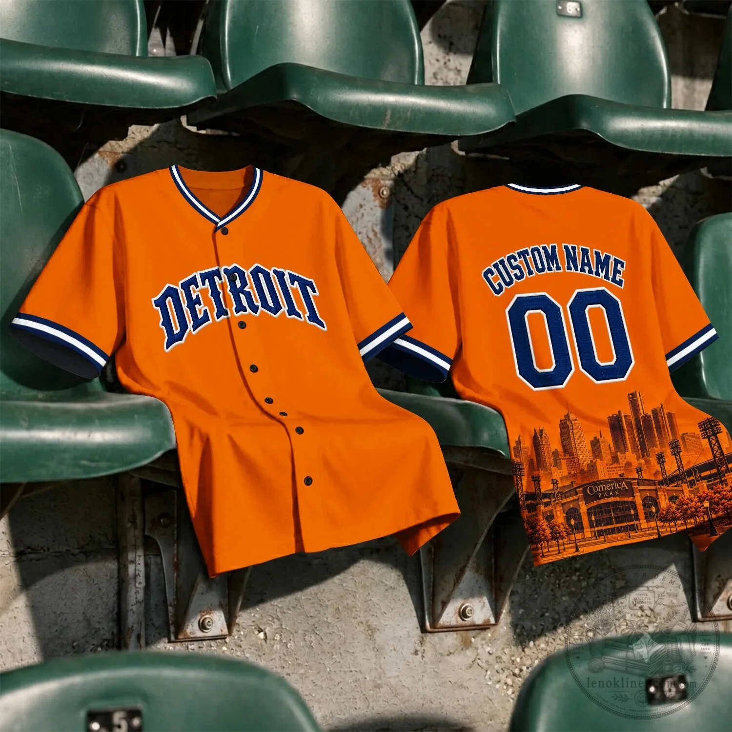 Detroit City Orange Baseball Jersey 23 Detroit City Orange Baseball Jersey