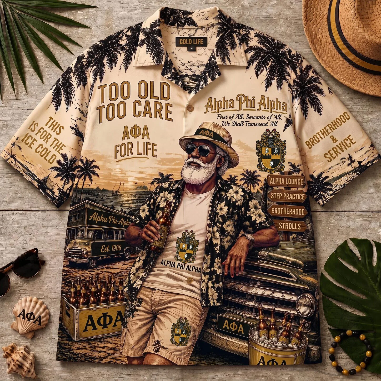 Alpha Phi Alpha Fraternity Too Old To Care Hawaiian Shirt