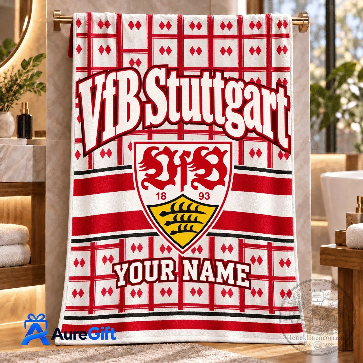 VfB Stuttgart Bundesliga Matchday Personalized Name Fan Towel 1 VfB Stuttgart Bundesliga Matchday Personalized Name Fan Towel